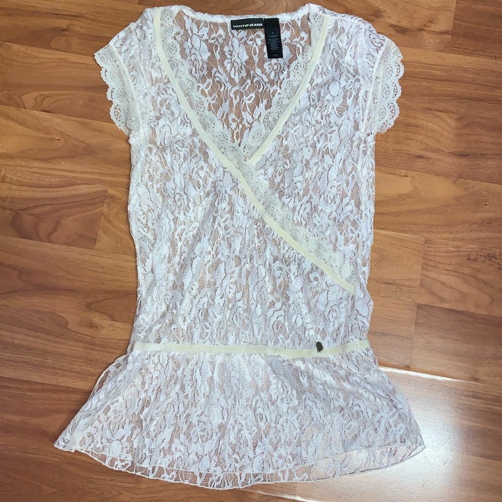 DKNY Jeans Lace Tunic Top